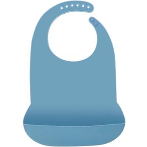 Emptycolor Silicone Adult Bib for Men & Women Waterproof Bib with Food Catcher, Adjustable & Washable Adult Bibs for Elderly Eating, BPA-Free, Blue
