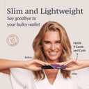 Compatible with iPhone 14 Pro Wallet Case for Women and Men, Case with Card Holder [Slim & Protective] for Apple 14 Pro (6.1), Vegan Leather i-Phone Cover, Purple [Includes Wristlet]