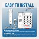 Big Button Phone for Seniors, Uvital Corded Landline Phone with Caller ID, 2 One-Touch Buttons and SOS Emergency Button, Hands-Free, Loud Ringer, Senior Landline Phones for Home/Office/Hotel, White