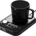 Coffee Mug Warmer with 5 Temps, Coffee Cup Warmer for Desk Faster Heat-Up & 1-10H Timer, Smart Electric Beverage Warmer with Auto Shut Off & LCD Display, Ideal Gifts for Coffee,Tea,Milk,Cocoa (NO CUP) (Black)