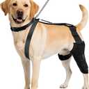 Dog Knee Brace for Back Leg, Adjustable Dog Leg Brace for Torn ACL Hind Leg Support, Joint Stability, Injury Recovery, Pain Relief, Dogs Rear Leg Wrap Harness Set with Collar and Leash (Large)