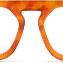 FEISEDY Fashion Blue Light Blocking Glasses for Woman Men Trendy Vintage Square Frame Stylish Fake Eyeglasses B0285 (Brown Cheetah)