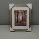 11x14 in Wood Classic Gallery Picture Frame, Ornate Beaded Inner, Matted for 8x10 Photo, Vertical or Horizontal Display, Brushed Brown Brass