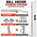Aluminum Anchor Fitness System for Wall-Mounted, Resistance Band Wall Mount
