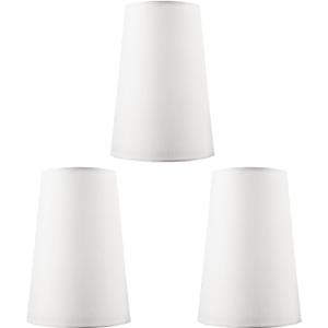 3 Pack White Lamp Shades, Mini Fabric Lampshades Replacement, 3.4x4.8x6.9 Inch, DIY Natural Linen Hand Woven Lampshade for Floor Light, Hemp Rope Pendant Light, Vanity Lights, Table Lamp, Wall Sconce