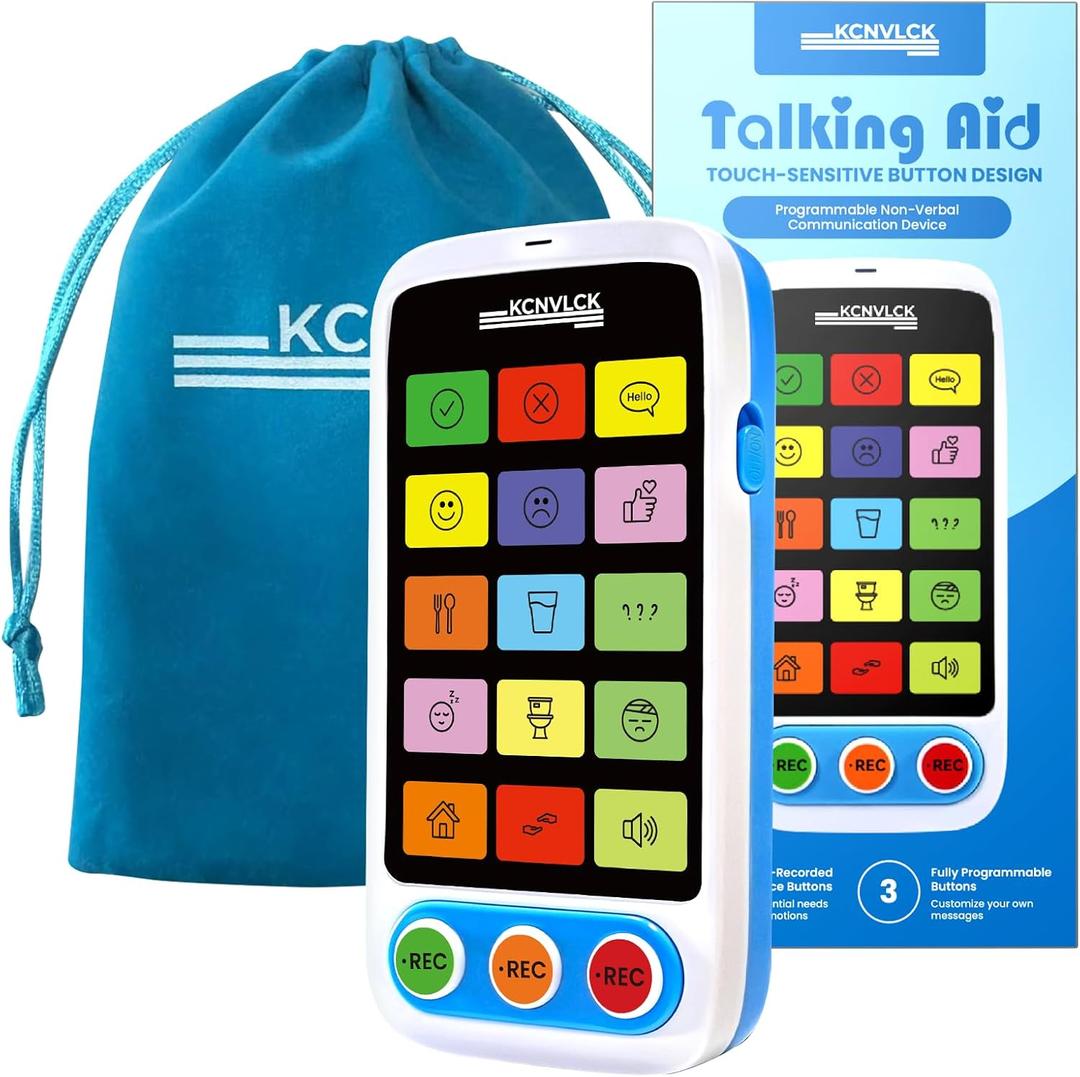 AAC Device for Autism - Non Verbal Communication Tools with Touch-Sensitive Buttons, Special Needs Speech Therapy Talking Aids for Kids and Adults, 5-Level Volume Programmable