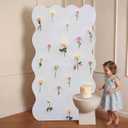 5ft Wildflower Cardboard Cutout Sets Wedding Decoration Scalloped Backdrop Standwith 24 Artificial Flowers DIY Back Drops Set Decor for Bridal Baby Shower Birthday Party, 5ft x 2.6ft