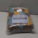 PuTian Merino Wool Blanket - Large Warm Soft Washable Camp Blanket Throw for Bed Couch Camping Outdoor Travel Emergency, Brown Geometry (63x87)