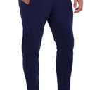 Fleece Mens Joggers with Zipper Pockets, Mens Sweatpants, Workout Sweats for Men (Small, Navy)