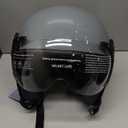 Yesmotor 3/4 Motorcycle Helmets Retro Open Face Scooters Helmet with Clear Visor for Men and Women- DOT Approved（Gray,S）