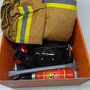 Spooktacular Creations Halloween 14PCS Firefighter Costume for Kids, Boys Fireman Costume with Toys Set for Toddler RolePlay (Small(5-7 yrs), Brown)