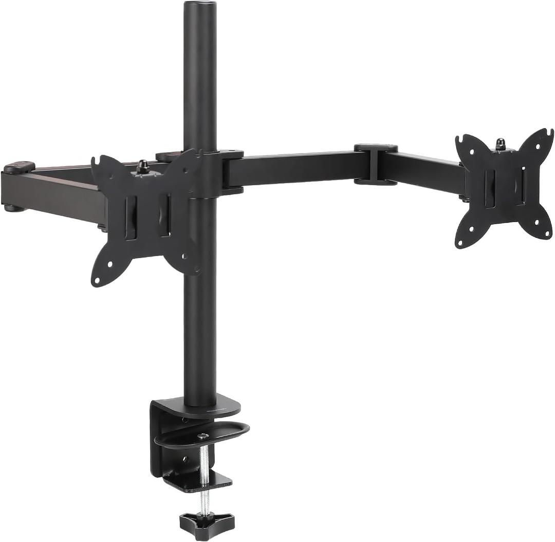 Adjustable Dual Monitor Desk Mount, Holds up to 32" Monitors, Black