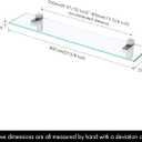 KES Glass Shelves for Bathroom, 24 Inches Bathroom Floating Shelf with Tempered Glass and Brushed Nickel Bracket Wall Mount 2 Pack, BGS3201S60-2-P2
