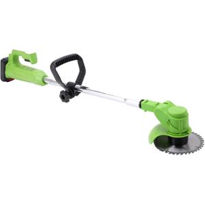 Q-FFL Adjustable Cutting Angle Weed Wacker, Lightweight Cordless Grass Trimmer, 3 Types Blades, Adjustable Height Brush Cutter for Home Garden (Size : One Battery one Charge)