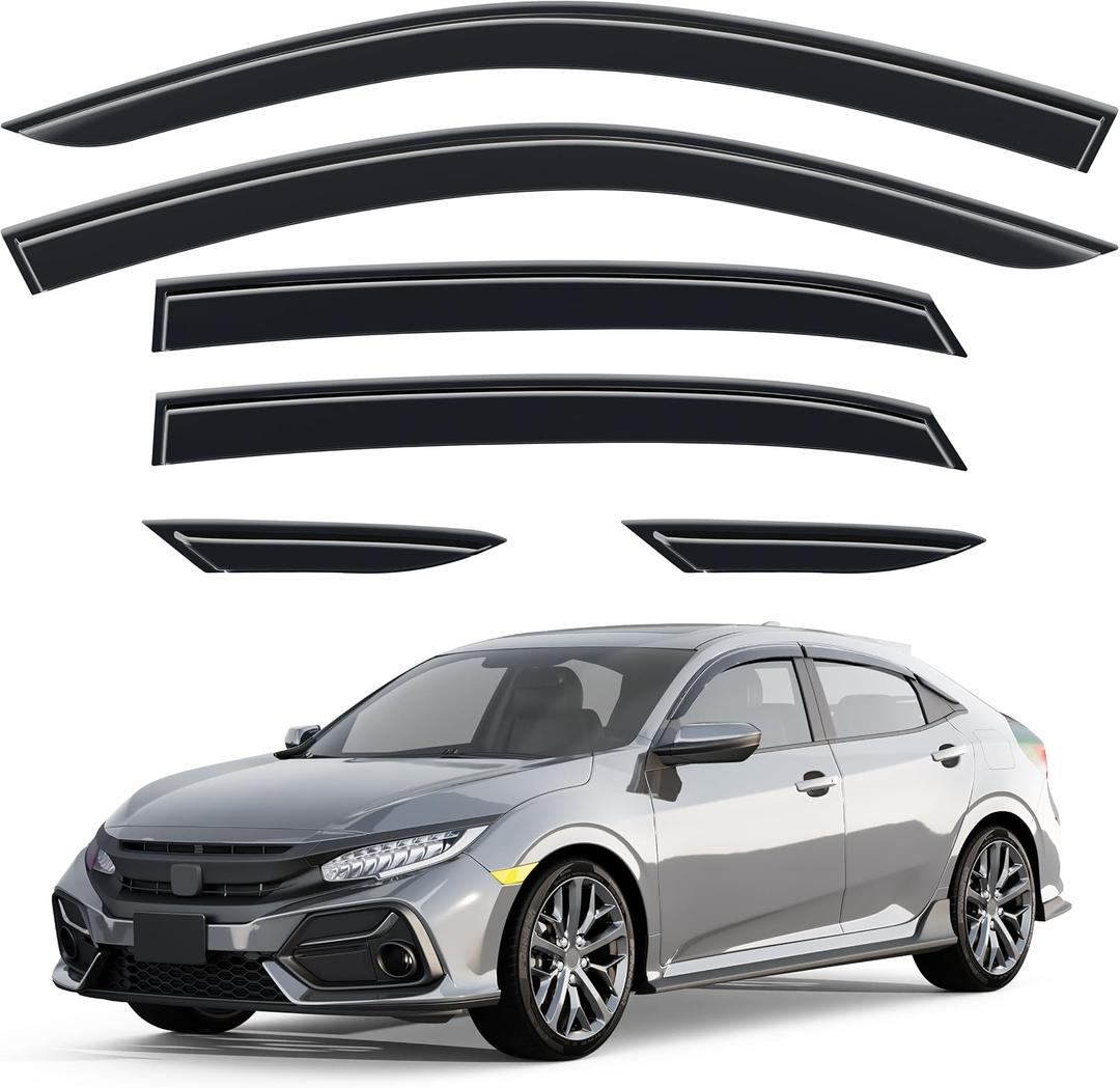 Window Visors Rain Guards - for Honda Civic Hatchback 2016-2021