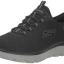 Skechers Men's Summits High Range Hands Free Slip-in Sneaker, Black/Charcoal, 9 Wide