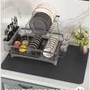 Color&Geometry Dish Drying Mats for Kitchen Counter, Dish Drying Rack Mat Strong Absorbent Water and Quick Dry , Kitchen Counter Mat Non Slip, Black Coffee Maker Mat, 16"X24"