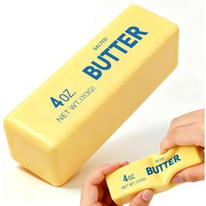 2 x Butter Squishy Toys, Slow Rising Squishy Butter Stick Like Squishy Dumplings, Squeeze Toys for Anxiety Relief Party Favors (1 Pcs, Yellow)