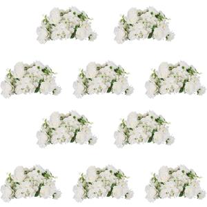 NUPTIO Flower Balls for Wedding Centerpieces - 10 Pcs 14.2 inch Diameter Fake Flower Ball Arrangement Bouquet Party Centerpieces for Tables - White Rose Bouquet Centerpiece Flowers for Wedding Table