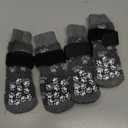 Anti-Slip Dog Socks Prevent Licking Paws,Dog Socks with Grippers for Senior Dogs Walk on Hardwood Floor,Dog Grippers with Strong Traction,Dog Essentials,Grey 2 Pairs,XS