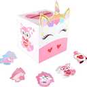 Valentines Day Boxes for Kids,Valentines Day Cards for Boys Girls Classroom Exchange Prizes Party Favors - 1 Mailbox, 32 Cards, 1 Teacher Card (Style-02)