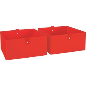 RiverRidge Kids 2pc Folding Storage Bins Set - 10.5 Bin Organizers with Handles - Red Closet Organizers and Storage for Toys, Games, Shoes - Foldable Cube Storage Organizer Bins for Playroom, Nursery
