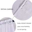 2 x Home Brilliant White French Door Curtain Panels Window Drapery Rod Pocket with Tie Back, Set of 2, 30 x 72 Inch Long