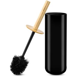 SUBEKYU Toilet Brush, Toilet Bowl Brush and Holder Set, Bathroom Toilet Bowl Cleaner for Deep Cleaning, Black