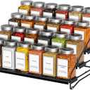 4 Tier Spice Rack for Cabinet, Spice Rack Organizer, Depth Adjustable Spice Holder for Countertop, Cupboard, Pantry, Seasoning Shelf, Metal, Black