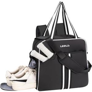 Pickleball Bag Pickle Ball Backpack for Women,Pickleball Accessory Tote Sport Equipment Bag Machine Washable with Shoe Compartment,Wet Pocket,Adjustable Shoulder Strap Fence Hook,Great Gift 30L-Black