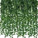CEWOR 24 Pack 168ft Artificial Ivy Greenery Garland, Fake Vines Hanging Plants Backdrop for Room Bedroom Wall Decor, Green Leaves for Jungle Theme Party Wedding Decoration