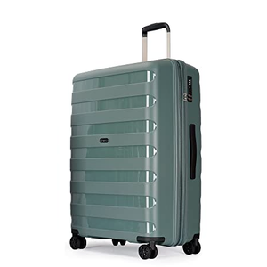 GinzaTeavel, PP material 28inch expandable suitcase with Double Spinner Wheels， Suitcase with TSA Lock，Lightweight Large Luggage for Family Travel，Dark Green Color