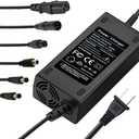 54.6V 2A Charger Power Supply Aadapter 6 Plugs for Scooter 48V Li-ion Battery, DC 5.5 * 2.1/ DC 5.5 * 2.1/ 8mm 3 Prong/ 8mm RCA/ 3-Pin Male XLR Connector/IEC Plug