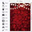 Red Rose Backdrop Vintage Romantic red Floral Photography Background for Wedding Party Anniversary Bridal Shower Birthday Party Valentine's Day Decorations Photo Booth Props (5X7FT)