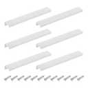 Uxcell Cabinet Finger Edge Pull, 6pcs 200mm / 7.87" Aluminum Alloy Back Mount Hidden Cabinet Pulls Concealed Handle for Home Kitchen Drawer Cabinet, White