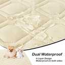 hyha Waterproof Dog Bed Blanket, Soft Pet Blankets, Waterproof Couch Cover for Dogs, Reversible Sofa Covers Washable for Furniture (40x90 Inch, Beige/Beige)
