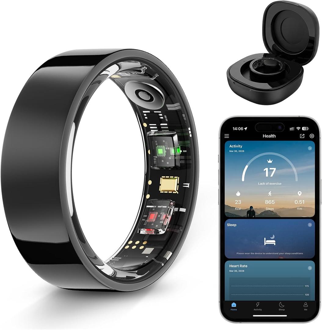 Halo Ring Smart Compatible with iOS and Android Systems, No Subscription Required, Long Battery Life, Equipped with Sensor Technology, Supports Fitness, Blood Oxygen, and Sleep Monitoring.