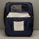 Collapsible Dog Travel Crate,Portable Soft-Sided Pet Carrier Extra Large Cat Carrier with Soft Plush Plush Mat for Indoor and Outdoor,28x20x20in,Navy Blue