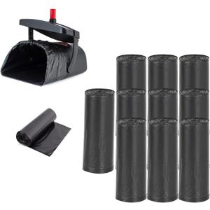 Dog Poop Bags Unscented Standard Extra Thick Waste Bag Refill Rolls For Dogs Black - 10 Rolls (200 Bags)