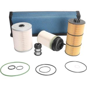 Filter Kit including Oil Filter, Air Filter, Fuel Water Separator(FWS) and Fuel Filter Element, Fits for Freightliner Cascadia DD Series DD13 DD15 DD16 engines #OE AF27879 FS19915 PF9908 P551005