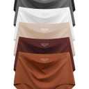 Womens Underwear Seamless High Waisted Briefs Silky Stretch No Show Breathable Full Coverage Ladies Panties 6 Pack