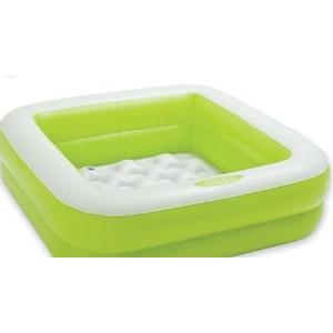 Intex Square Inflatable Kids Pool, 34 x 34 x 10 inches, Blue and White, 15 Gallon