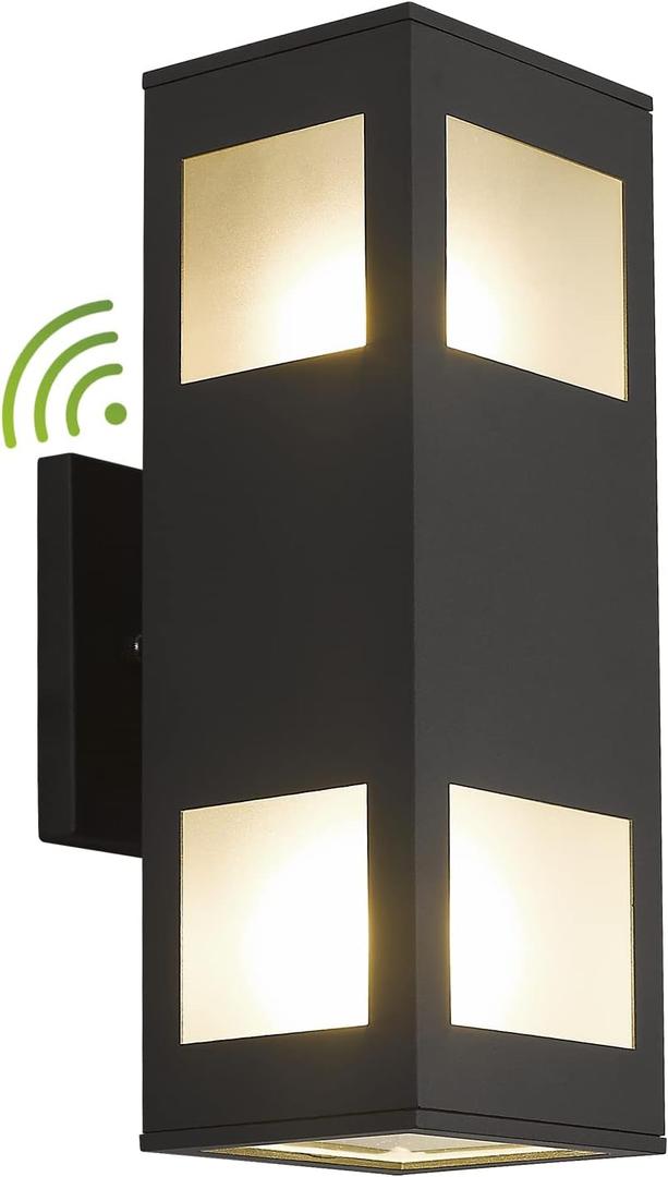 Outdoor Wall Light, Dusk to Dawn Outdoor Light Fixture, 13" Waterproof Black Outdoor Lights Modern, Large Up Down Exterior Lighting Fixture for Patio, Garage, Hallway, Doorway