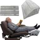Recliner Foot Rest Cushion with Side Handle, Leg Elevation Pillow for Lift Chair, 4-Level Adjustable Height Wedge for Recovery After Back or Knee Surgery,Gray, 23.6 x 15.7 x 7.5 inches