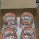 Encheng 32 oz Wide Mouth Mason Jars with Airtight Hinged Lids, Large Glass Jar with Lid for Pickling, Fermentation, Canning, Food Storage  Set of 4 Glass Storage Containers