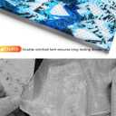 Mens Mesh Floral Shorts Art Print Butterfly Graphic Lightweight Casual Loose Designer Knee Length with Pockets (Blue, L)