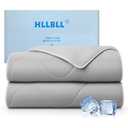 HLLBLL® Cooling Comforter, Ultra Cold Fiber Technology, All-Season Lightweight Blanket to Quickly Cool Down,Deep Sleep Throughout The Night (Cool Gray, Twin/Twin XL (68"x90"))