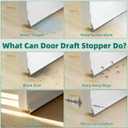 Door Draft Stopper with Brush, 39" Door Sweep for Bottom of Door, Self Adhesive Weather Stripping for Bottom of Door, Under Door Seal Dust/Noise/Hot or Cold Air Insulation, White, 1 Pack