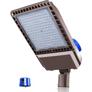 45000LM LED Parking Lot Light 300W 150LM/W led Shoebox Dusk to Dawn Outdoor Flood Lights for Street IP65 Waterproof 5500K 100-277V Commercial Exterior Fixture for Stadium,Yard,Park, 300w-1 Pack