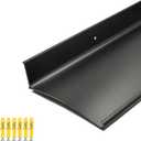 Extra Wide 5.12" W Door rain drip Guard Overhead,55.1" L Aluminum drip Cap for Exterior Doors Window Top,rain drip Edge Flashing,Water Deflector,rain Diverter,Anodized Black 1PCS